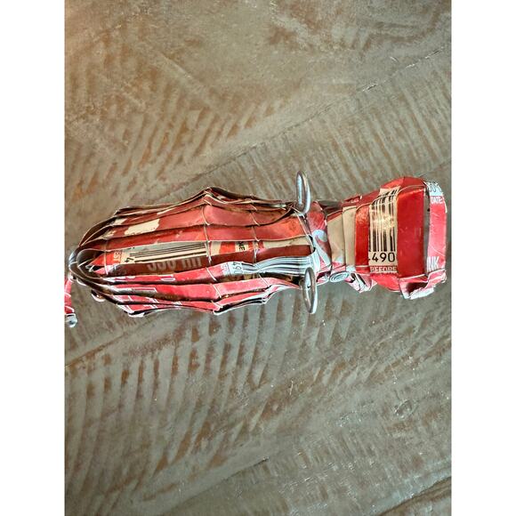 South African Handcrafted Wire & Soda Can Metal Hippo Hippopotamus Sculpture 5x2 - Picture 4 of 5